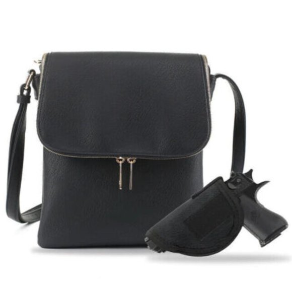 Jessie James Bags Messenger Purse Concealed Carry Crossbody Bag Lock And Key Faux Leather
